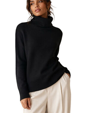 Aritzia Group by Babaton Plutarch Sweater Alpaca Turtleneck Black Medium